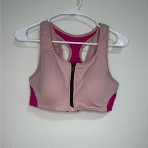 Nike Blush and Magenta Zip Sports Bra